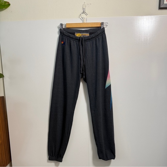 Aviator Nation Gray Unisex Sweatpants with LIghtning Bolt Logo - XS - Picture 5 of 6